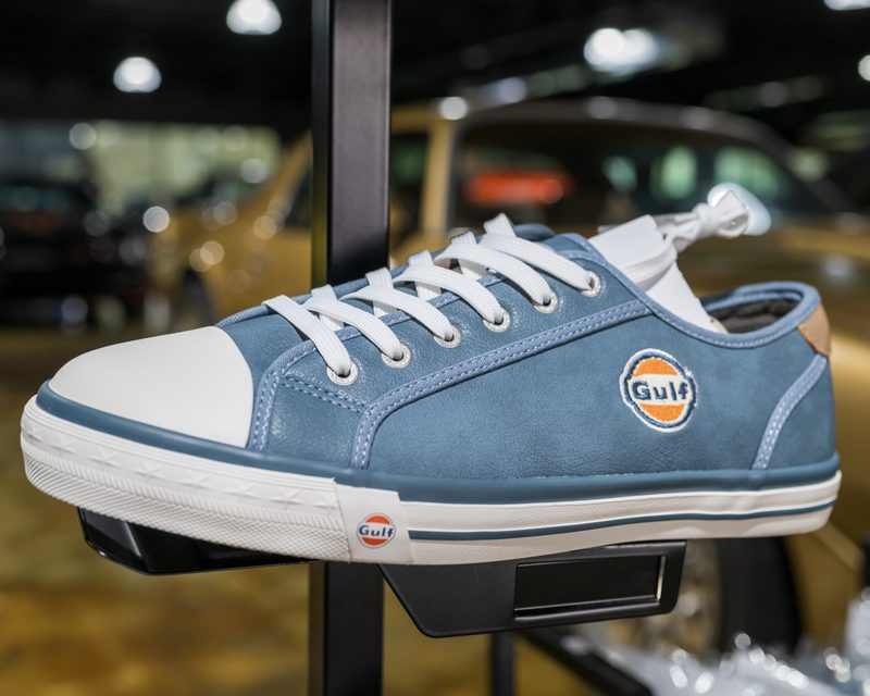 Gulf-branded blue sneaker from reseller @viciousblond on display at The Ride Lounge